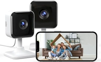 GNCC Indoor Camera 1080P Security Camera 2 Packs CCTV Camera House Security, Home Security Camera, Motion/Sound Detection, 2-Way Audio, Night Vision, Real-Time Alert, SD&Cloud, 2.4G WiFi