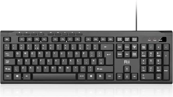 Rii RK907 USB Wired Keyboard Full Size Office Keyboard Compatible with Mac PC Tablet Windows Android Microsoft UK Layout