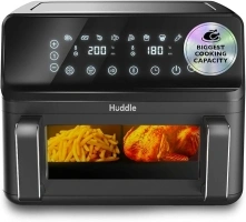 Huddle® 9L Air Fryer with Dual Flexi Baskets, Digital Touchscreen, 8 Cooking Modes, Adjustable Temperature, Viewing Window, Dishwasher-Safe, and Healthy Cooking Technology for Families and Meal Prep