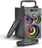 Bluetooth Speaker,15W Portable Wireless Loud Speakers,with RGB Light,Louder Volume,Enhanced Bass,Outdoor Party Speaker with Microphone, Speakers Wireless Bluetooth for Home Camping (GB-H77-2MIC)