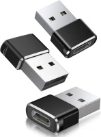 BASESAILOR USB to USB C Adapter for iPhone 16 16e 15 Car Charger Adapter 3 Pack,Type C Female to USB A Male Cable Converter for Apple Watch 10 9,iPhone 14 13 12 Pro Max Plus,AirPods,Samsung Galaxy S25