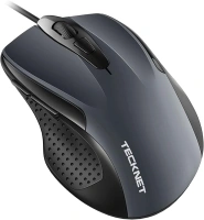 TECKNET USB Wired Mouse, 6400 DPI Mice 4 Adjustable DPI with 6-Button Corded Mouse, Optical Computer Mouse with Ergonomic Design for Laptop, Chromebook, PC, Desktop, Mac, Notebook