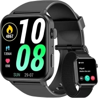 Blackview Smart Watch for Men Women - Answer/Make Calls & AI Voice, 1.85" HD Fitness Watch with Heart Rate SpO2 Sleep Monitor, 100+ Sports Modes Activity Trackers, Step Counter Watch for Android iOS