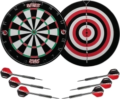 Ruthless Rivals Family Dart Board Game | 18*1 Double Sided Dartboard Set Including 2 Sets of Darts (DB074)