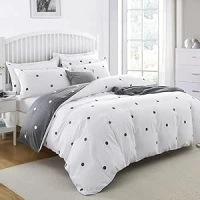 Imperial Rooms King Size Duvet Cover Sets Reversible Printed Bedding Set Premium Brushed Microfiber Duvet Covers with Pillowcases (Doted 230x220 CM)
