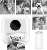 Mini Pocket Printer Wireless Bluetooth Thermal Printer Inkless Instant Printer with Thermal Paper Portable Printer for Photo Label Image Study Note Compatible with iOS & Android Smartphone