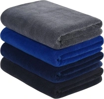 VIVOTE microfibre Gym Towels Sports Sweat Towel Super Absorbent Ultra Soft Multi-Purpose Man Women Fitness Workout Travel Camping Hiking Yoga 40 X 80 CM (Black1NBlue1Grey1DBlue1,)