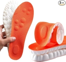 Memory Foam Insoles with Arch Support for Women Men,Comfort Massage Insoles Replacement Shoe Inserts for Trainers Sneakers Sports Shoes Work Boots,Breathable,Shock Absorption (8/8.5UK, Orange)
