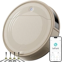 Lefant M310 Robot Vacuum Cleaner Champagne, 4500Pa Strong Suction, 7.9cm Thin 28cm DIA, Automatic Self-Charging Small Robotic Vacuum, Wi-Fi/App/Alexa Control, Ideal for Pet Hair Hard Floor