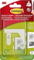 Command Picture Hanging Strips, Medium - 12 Pairs (24 Strips) Adhesive Strips, White - Damage Free Hanging - For Pictures, Frames, Mirrors, Wall décor and Signs - Holds up to 5.4kg