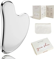 Rena Chris Gua Sha Facial Tool, Stainless Steel Gua Sha Board for SPA Acupuncture, Metal Gua Sha for Body Face Neck and Eye, Skin Care Gift for Woman
