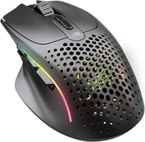 Glorious Gaming Model I 2 Wireless Gaming Mouse - Hybrid 2.4Ghz & Bluetooth, 75g Superlight, 9 Buttons (2 Swappable), RGB, PTFE Feet, MMO/MOBA/FPS, Long Battery Life, Side Thumb Rest - Black