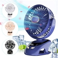 USB Desk Fan,Portable Small Clip on Fan,5 Speeds Strong Wind Desktop Fan,Quiet Personal Fan,90°Rotation Table Fan for Home Office Travel Bed Stroller Camping Outdoor Golf Cart Fan