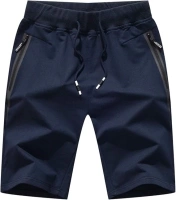 JustSun Mens Shorts Casual Sports Joggers Shorts with Elastic Waist Zipper Pockets
