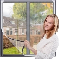 Magnetic Window Screen,UtauHom Fly Screen for Windows Max Size 120 x 130cm，Fiberglass Mesh Easy Installation Prevents Insects/Flies/Mosquitoes from Entering The Room（White Frame with White Net）