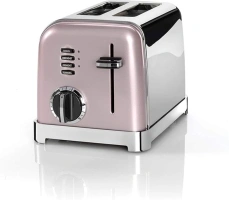 Cuisinart 2 slice toaster, Wide slots, ideal for thick bread and bagels, 6 browning levels plus defrost, Wide slots, High lift lever, Matching kettle available, Vintage Rose