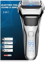 Shavers for Men,Foil Shaver with Floating Blade,100% Waterproof Electric Razor for Men,Precision Beard Trimmer, Rechargeable Electric Shaver 100-Min Cordless,Smart LED,Travel Lock