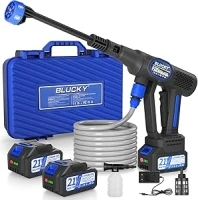 Cordless Pressure Washer, 6 in 1 Portable Power Washer, cordless power washer with 2 Battery, Battery Pressure Washer with 5M for Car/Floor/Garden Cleaning & Watering (Blue)