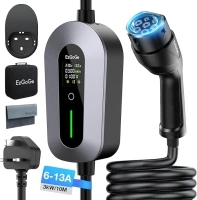 EV Charger Cable Type 2 to 3 Pin Plug 32.81Ft/10M Electric Car Charger 3kW, [6/8/10/13A] Type 2 Charging Cable 3 Pin EV Charger IP65 Advanced Protection Suitable for EVs & PHEVs