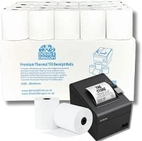 Double Dragon, 80 x 80 mm Premium Thermal Paper Till Receipt Roll for EPOS Printer, POS Terminal, Cash Register [Pack of 20]