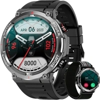Blackview Military Smart Watch for Men (Answer/Make Calls), 1.39" HD Fitness Watch with Heart Rate SpO2 Sleep Monitor Stress Test, 100+ Sports Modes Waterproof Outdoor Smartwatch for iOS Android