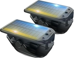 SANSI Solar Lights Outdoor, 500LM Clip On Motion Sensor Solar Lights, Solar Powered Fence Lights with 60 LEDs, 3 Modes, 2 Mounting Ways for Fence Garage Camping Driveway - 2 Pack