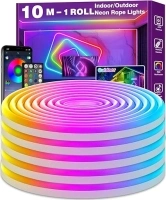 AILBTON Led Neon Rope Lights,32.8Ft Flexible Led Rope Lights,Control with App/Remote,Multiple Modes,Music Sync Gaming Led Neon Strip Lights for Bedroom，IP65 Outdoor RGB Neon Lights Waterproof