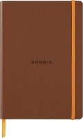 RHODIA 117477C - Copper Flexible Notebook - A5 - Dotted Dot - 160 pages - Clairefontaine Ivory Paper 90 g/m - Bookmark, Elastic Closure - Faux Leather Cover - Rhodiarama Collection