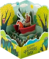 Hallmark 3D Pop Up Fathers Day Card - Paper Wonder Relaxing Fishing Design