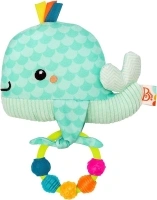 B. toys - Sensory Baby Toy - Whimsy Whale Baby Rattle Toy - Plush Whale & Ring Rattle - Textures, Colors, Sounds - Machine-Washable