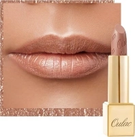 OULAC Metallic Shine Glitter Lipstick, Nude High Impact Lipcolor, Lightweight Soft and Ultra Hydrating, Long Lasting, Vegan & Cruelty-Free, Full-Coverage Lip Color 4.3 g/0.15 Sahara Gold(10)