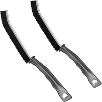 Canvint Crevice Cleaning Brush, Bathroom Tile Groove Gap Cleaning Brush, Long Handle Narrow Crevice Cleaning Tool, Small Scrub Away Cleaning Brush for Home Kitchen (2PCS), 2pcs Black (CA071701)