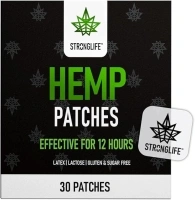 StrongLife Hemp Patches - 30 Hemp Oil Patches - 70mg per Pack with Total of 2100mg -12 Hour Transdermal Adhesive Clear Patchese - Hemp Cream Topical Alternative (Fabric Patch)