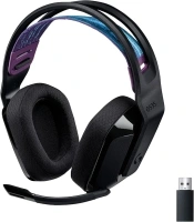 Logitech G G535 LIGHTSPEED Wireless Gaming Headset - Lightweight on-ear headphones, flip to mute mic, stereo, compatible with PC, PS4, PS5, USB rechargeable - Black