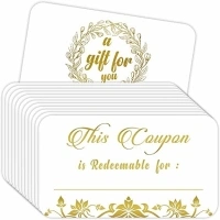 PARTH IMPEX 50 Blank Coupon Cards - Gift Vouchers for Presents, Love Coupons for Him & Her, Blank Gift Certificates