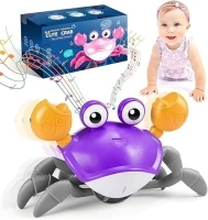 Crawling Crab Toy, Tummy Time Toys for 1 2 3 4 Year Old Girls Sensory Toys for Babies 1 2 3 4 Year Old Girl Gifts Baby Toys 0-6 Months Birthday Gifts for Girls Montessori Toys for Babies