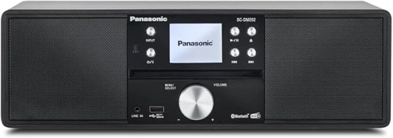 Panasonic SC-DM202EG-K Micro HiFi Compact Stereo System with FM / DAB+ Radio, 24W Output Power, CD/MP3 Player, USB, Bluetooth, Large 2.4" Display, Black