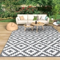 MOKANI Large Outdoor Rug for Patios Waterproof, Anti-slip Plastic Straw Garden Mat Carpet UV Resistant Indoor Area Rugs for Camping, Deck, Beach, Picnic, Backyard (150x240cm)