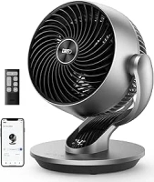 Dreo Smart Table Fan for Bedroom, 28dB Silent Air Circulator Fan with Remote, 7 Inch Diameter Cooling Quiet Desk Fan, 120° Vertical Manual+90° Horizontal Oscillating, 4 Speeds, 5 Modes, 12H Timer