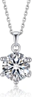 MomentWish Moissanite Diamond Necklace, 1-2 Carat Sterling Silver Necklace Sparkling Solitaire/Snowflake/Dancing Penadant Necklaces Gift for Women