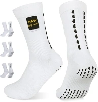 Non-slip Grip Football Socks Men Women, Breathable, Quick-drying, Compression Gripy Sports Sock Yoga Pilates Soccer Rugby Cricket Running Cycling 5-9 9-12