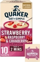 Quaker Oat So Simple Strawberry and Raspberry Porridge, 10 x sachets