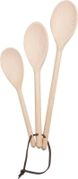 T&G Set of 3 Wooden Kitchen Spoons in FSC Certified Beech | Utensil Pieces for Mixing and Serving Cooking Set | Heat Resistant | Easy to Clean | Basic Bakeware Essentials | L30, 25, 20cm