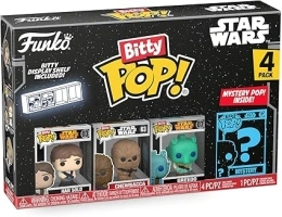 Funko Bitty POP! Star Wars - Han Solo™, Chewbacca™, Greedo™ and A Surprise Mystery Mini Figure - 0.9 Inch (2.2 Cm) Collectable - Stackable Display Shelf Included - Gift Idea - Party Bags Stocking