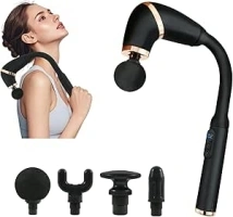 Massage Gun with Extended Handle, U-Shaped Back Massager with 4 Massage Heads for Pain Relief Deep Tissue Body Massager for Neck, Shoulder, Leg-Reach Every Muscle with Ease