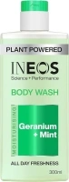 INEOS Skin Science - All Day Freshness With Provitamin B5 Body Wash Geranium + Mint - With SkinActiv Cooling Tech™ - Plant Powered 300ml