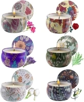 Scented Candles Aromatherapy Soy Set Burning Wax Travel Tin Fragrance Relaxing Stress Relief Aroma Home Bath Beautiful Mood Yoga Candles (1. Böhmen 6 Dosen)