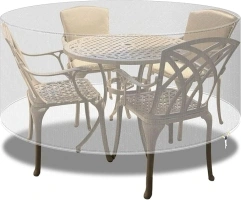 Outdoor Transparent Furniture Covers Round Patio Table Cover Waterproof - Garden Furniture Set Covers Circular for Patio Table and Chairs Set - 163x71cm Transparent