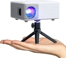 Mini Projector, AKIYO O1 2025 Upgraded 15000Lumen Projector, 50% Zoom, ±50° Keystone, Portable Projector 1080P Full HD Supported, Compatible with iOS/Android/TV Stick/HDMI/USB/Switch (Tripod Included)