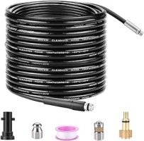 WADEO 30M High Pressure Drain Hose, Pressure Washer Drain Pipe Hose Cleaning Kit Come with Adapters for Karcher K2-K7 Series and LAVOR Household Use Pressure Washer